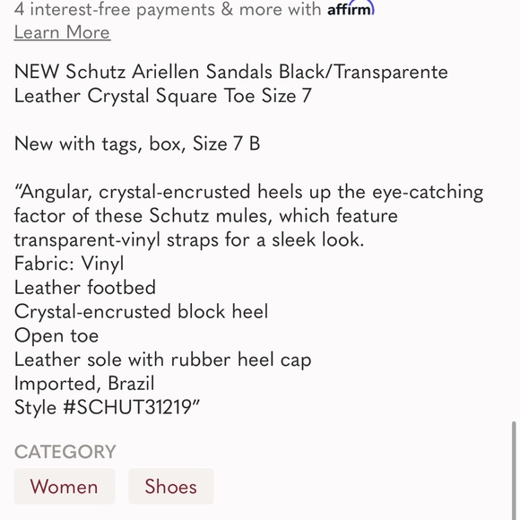 SCHUTZ Ariellen Vinyl Crystal Block Heel Sandals NWT - Picture 3 of 3